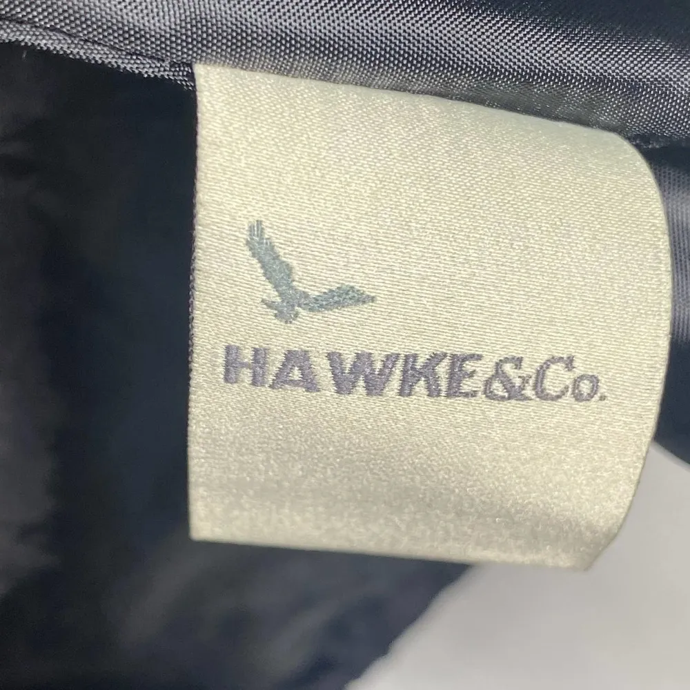 Hawk & Co Black Hooded Rain Coat Jacket Medium Style L3H06055H - Image 8