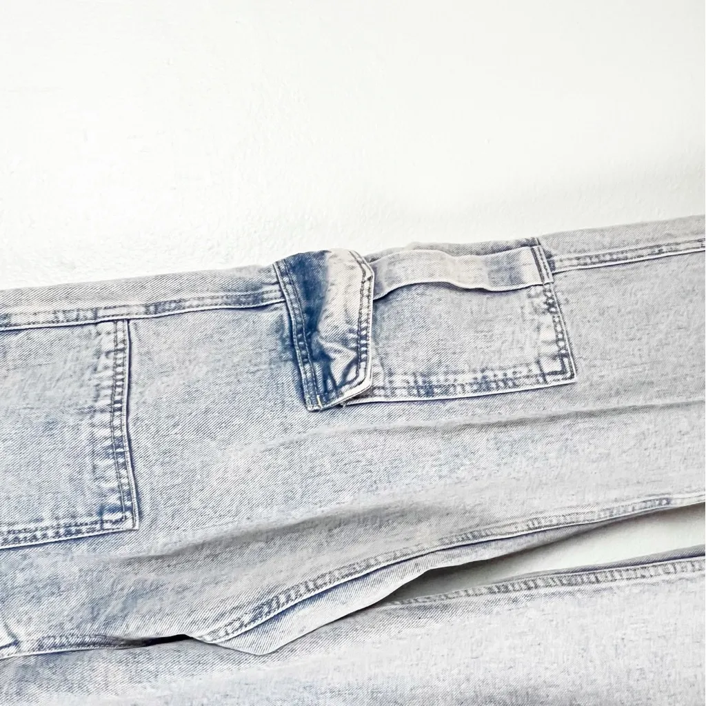 BDG Urban Outfitters Blue Cargo Pockets Distressed High Rise Skate Jeans 27 - Image 12