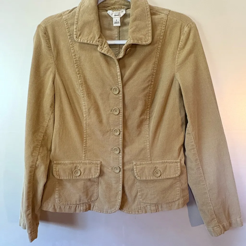 Talbots Beige Corduroy Blazer - Image 2