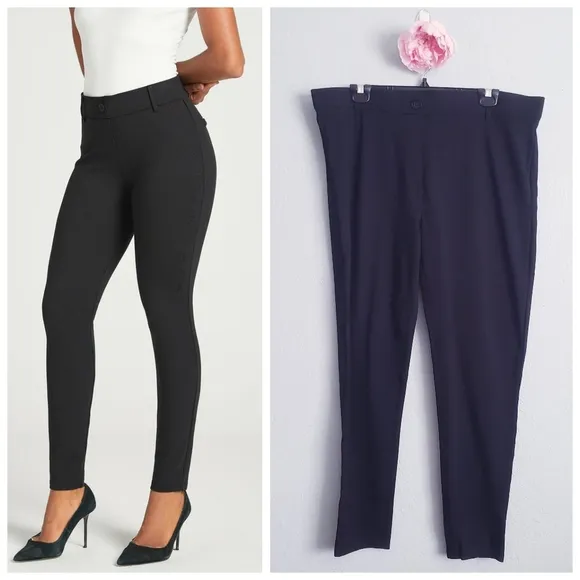 Betabrand Black Classic Dress Pant Skinny Yoga Pant - Image 2