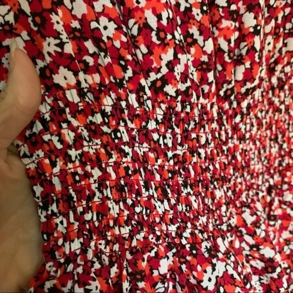 Michael kors sunari printed off shoulder ruffle long sleeve dress xs - Image 12