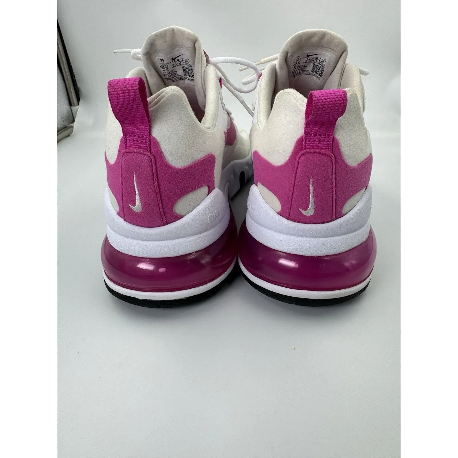 Nike Air Max 270 Unisex React Fire Pink CJ0619 100 Size 9.5Mens/11 Woman’s - Image 13