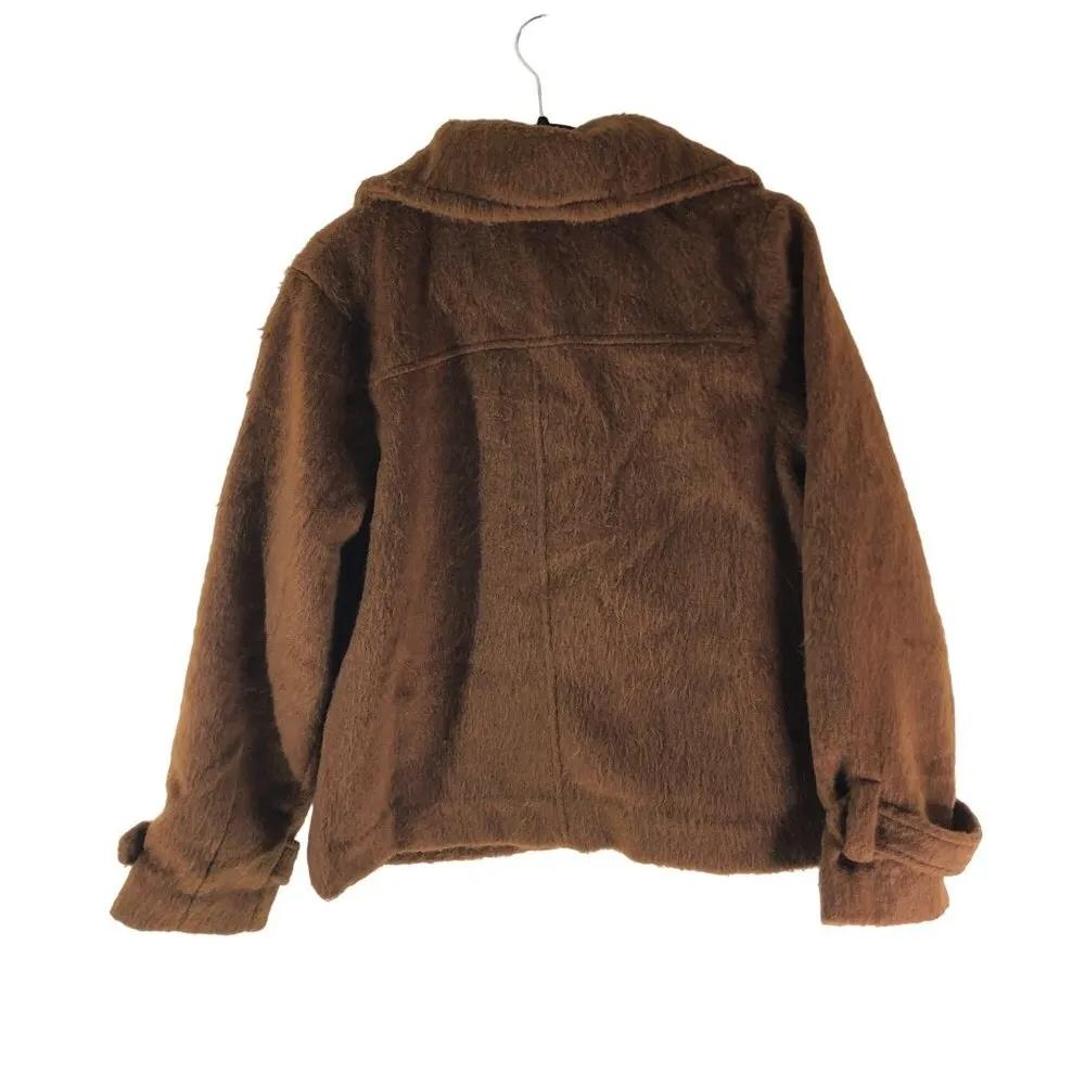 A New Day Womens Brown Button-Up Wool-Blend Jacket Size M - Image 4