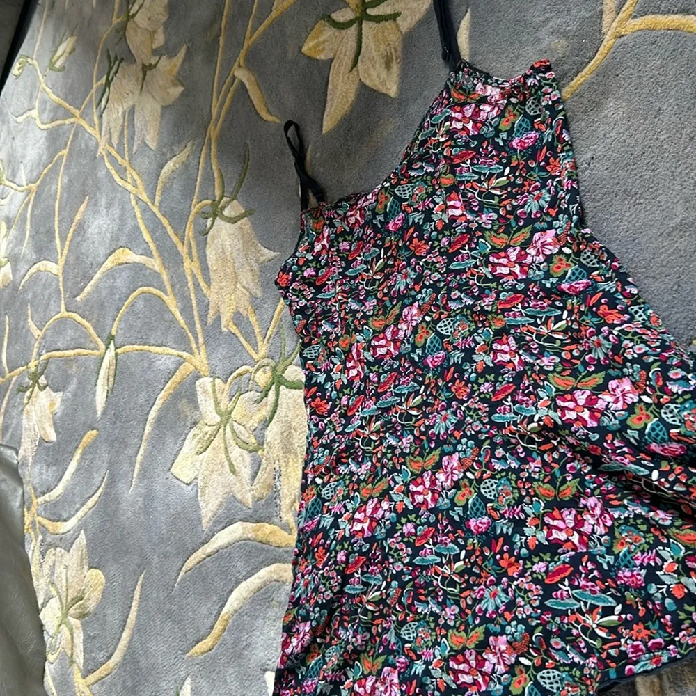 Free People Navy Floral Mini Slip Dress W/ Pockets Size 4 - Image 12