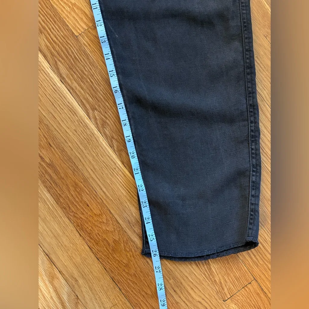 Aerie paperbag waist pants soft twill tie waist belt dark Gray - Image 9