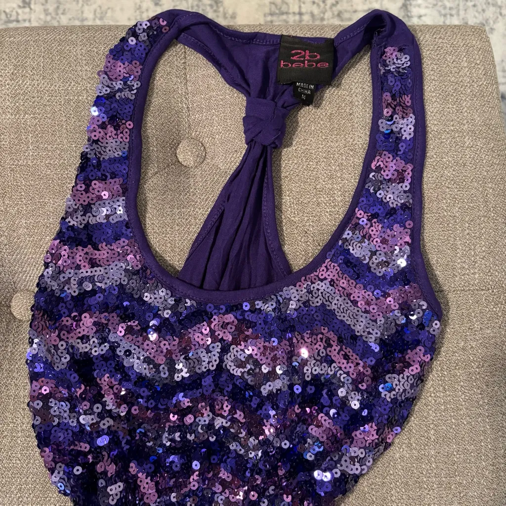 Y2K vintage 2000’s Bebe Sparkly Tank Top - Image 2
