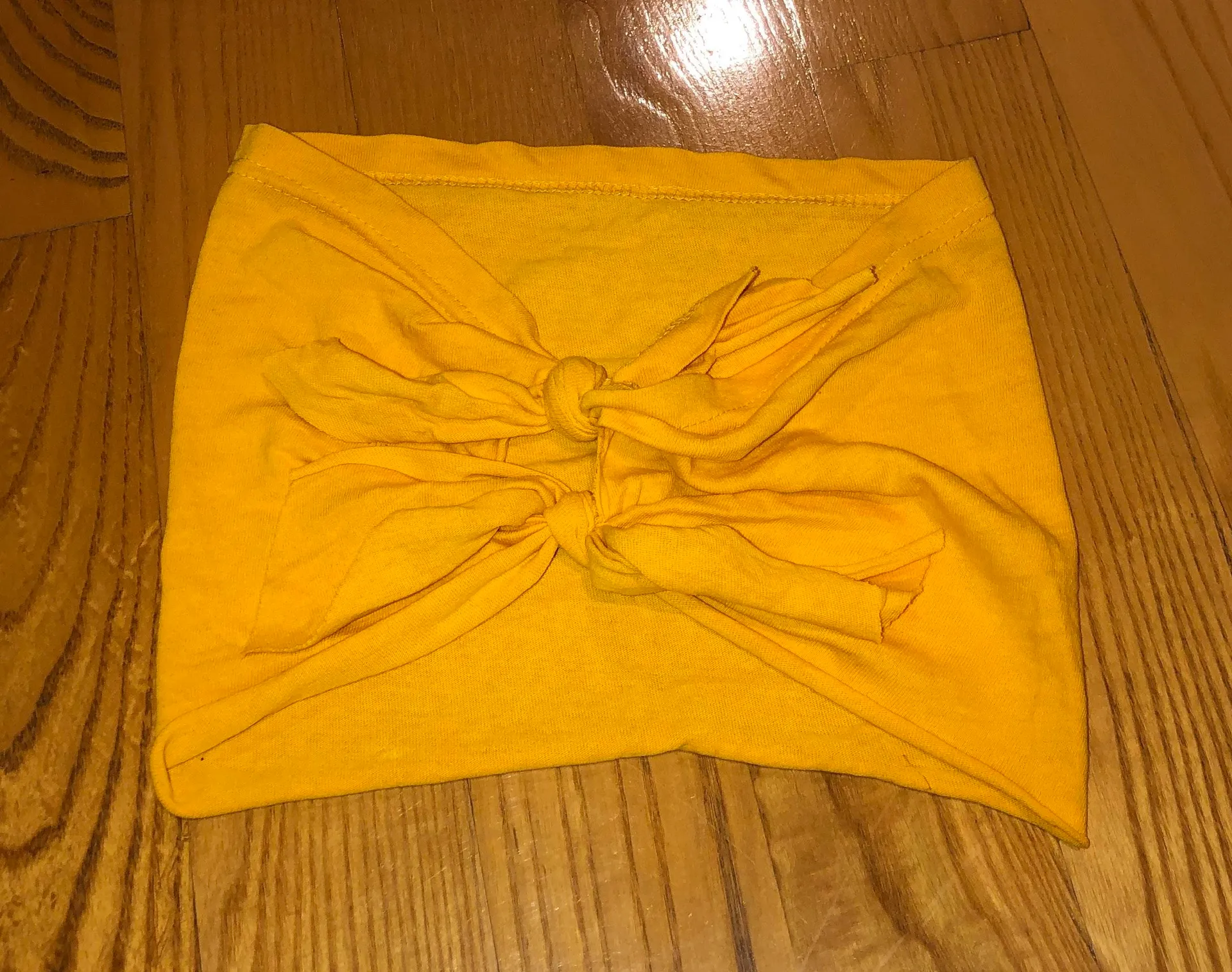 Gold Yellow Tube Top Tie Back - Image 2