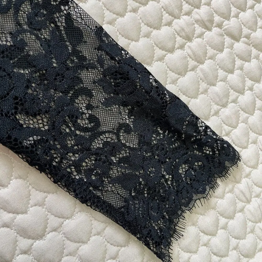 NWOT Philipp Plein Women's Black Sweater Lace Dress Size M Long Sleeve Size M - Image 9