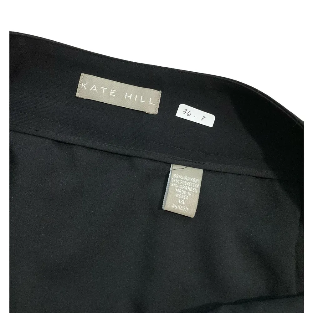 Kate Hill Women Size 14 Black Pencil Suit Skirt (36-8) - Image 3