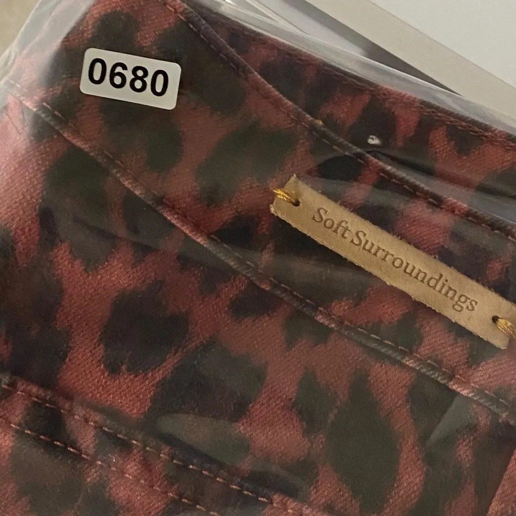 Soft Surroundings Womens The Ultimate High‎ Rise Leopard Skinny Jeans Size 6 - Image 11