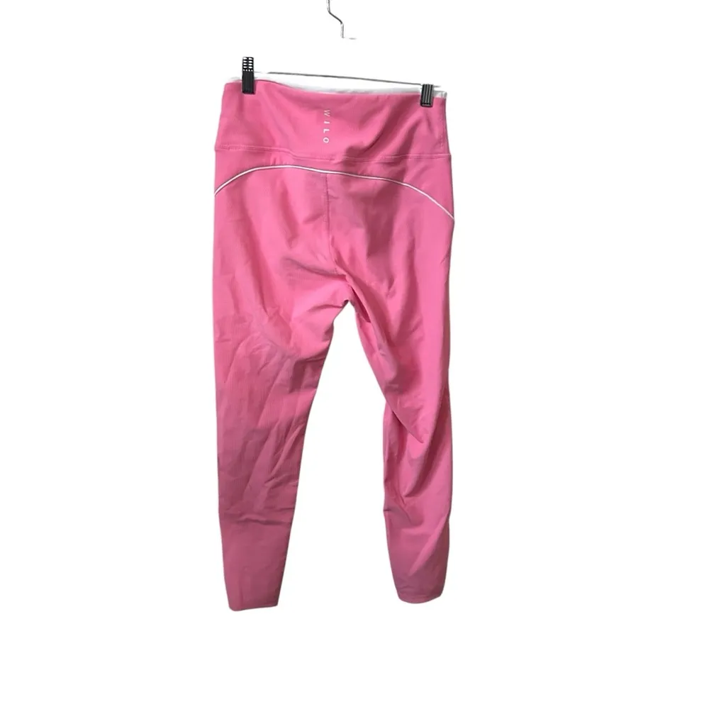 Wilo Pink With White Piping Yoga, Running, Fitness Full Length Sz Large Legging. - Image 5