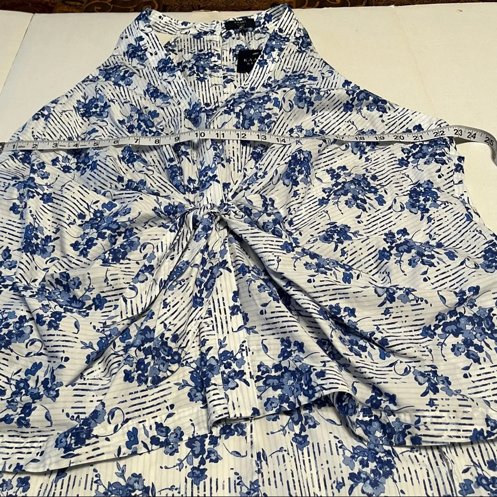 Kaari Blue Womens 22W 22 Curvy Blue White Sleeveless Top White La Dolce Vita NEW - Image 7