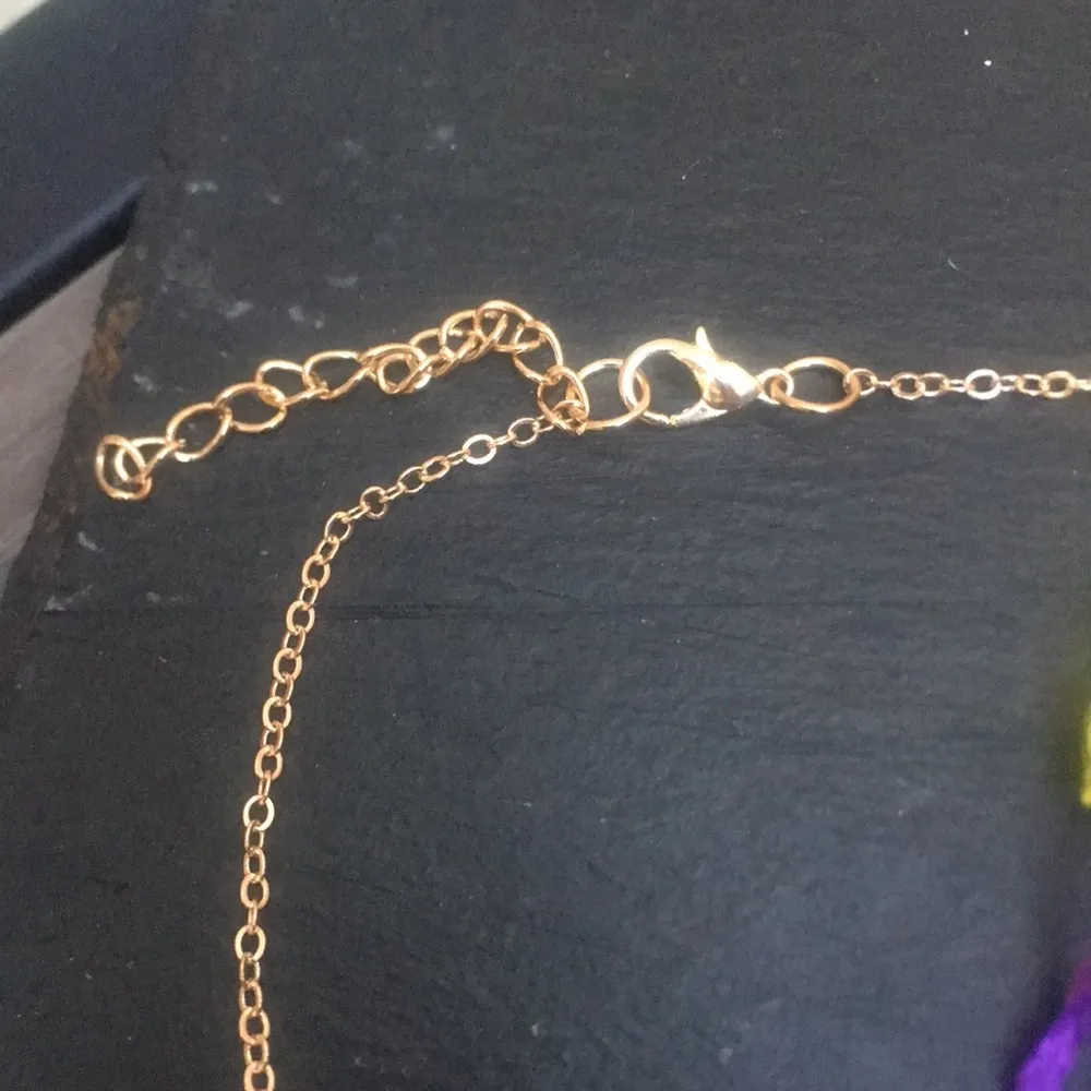 New Rose Gold Druzy Geode Crystal with Gold Electroplated Trim Necklace - Image 6