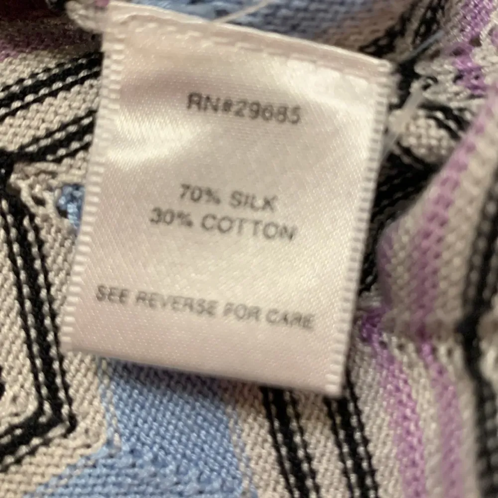 Pendleton silk/cotton blend one-button cardigan sweater chevron M - Image 4