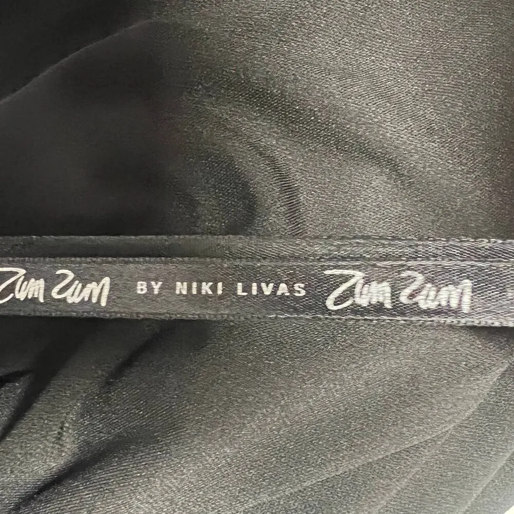 Zum Zum by Niki Livas Beaded High Neck Maxi Dress Womens XS Party Wedding Guest Black - Image 3