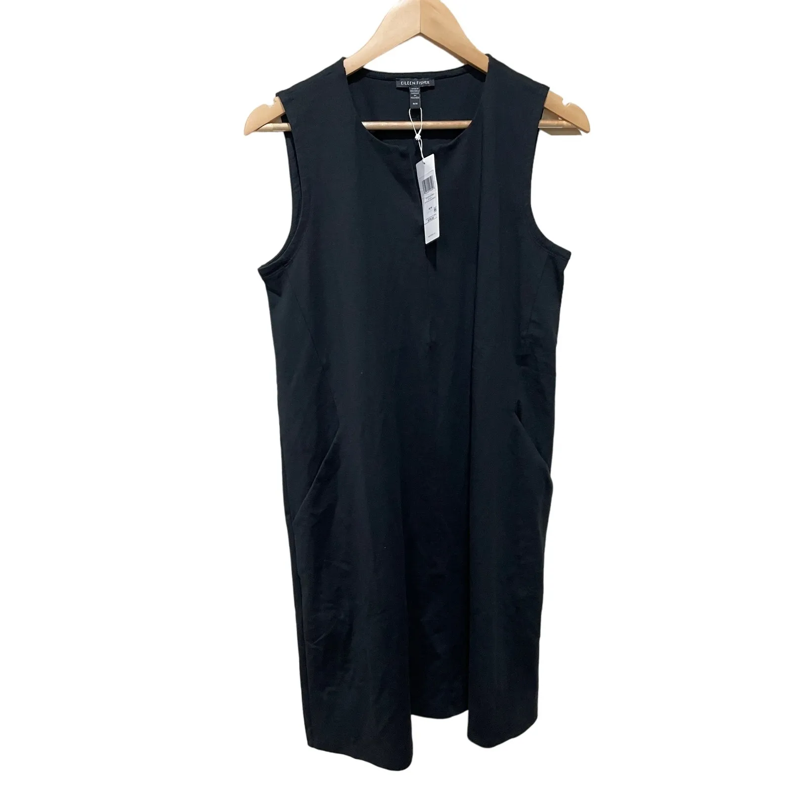 Eileen‎ Fisher Split-Neck Zip-Front Ponte Dress Size Small - Image 7