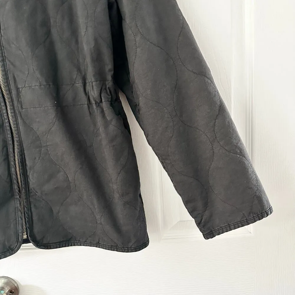 Universal Thread Target Washed Black Cotton Twill Utility Quilted Zip Jacket XS - Image 6