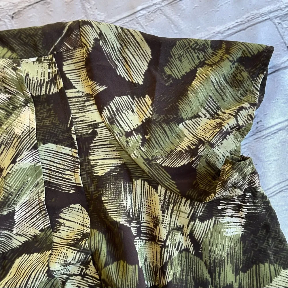 Croft & Barrow 2X Button Up Shirt Blouse Loose Fit Print Short Sleeve Career - Image 7