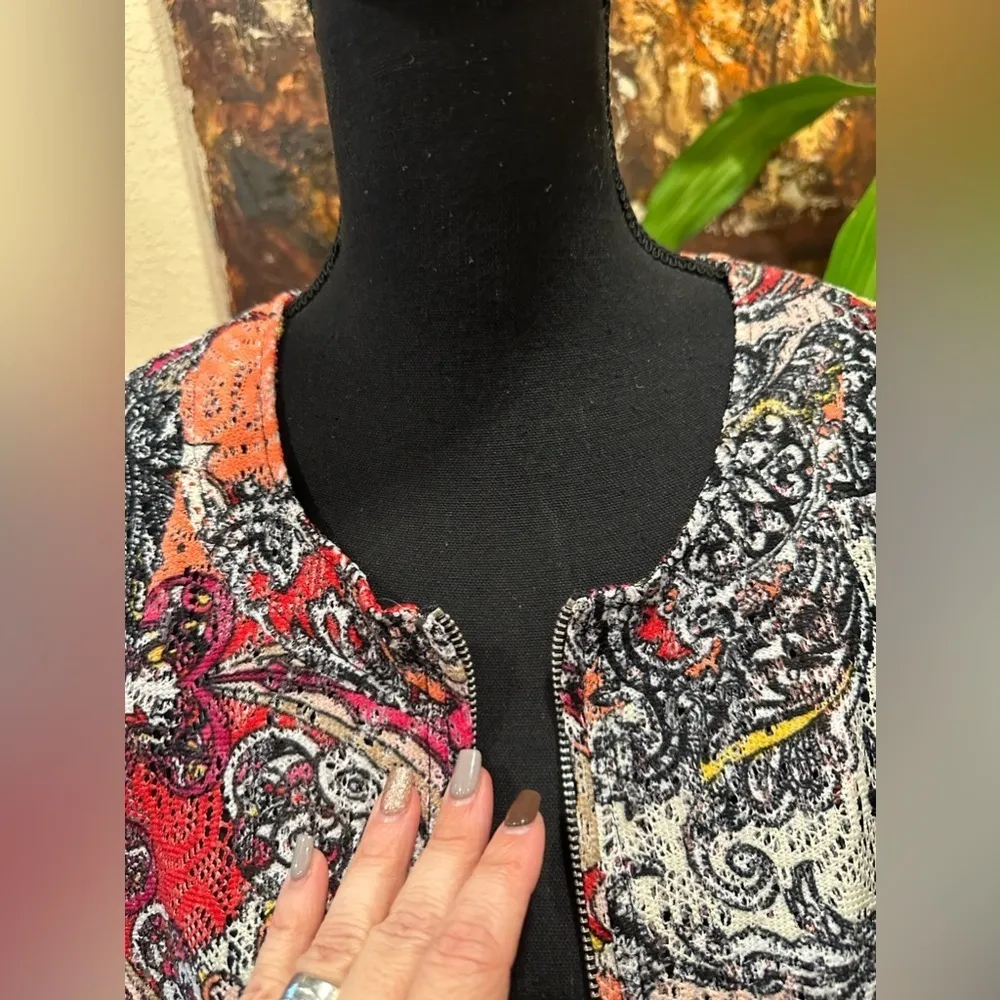 Peck and Peck Paisley Lightweight Zip Up Jacket XL - Image 11