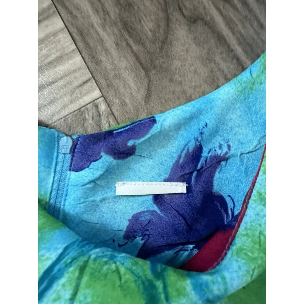 Miss Dorby 2 Piece Watercolor Flower Maxi Dress W/Overshirt Ladies Size 10 Blue - Image 11