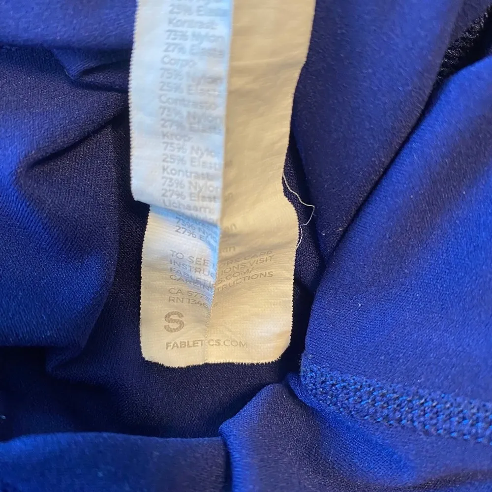 Fabletics Navy Blue Side Pockets High Waist Full Length Leggings. Size Small - Image 4