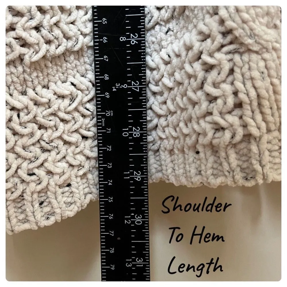 The Korner Open Knit Open Front Pockets Oversized Soft Longline Cardigan Size XS Tan - Image 10