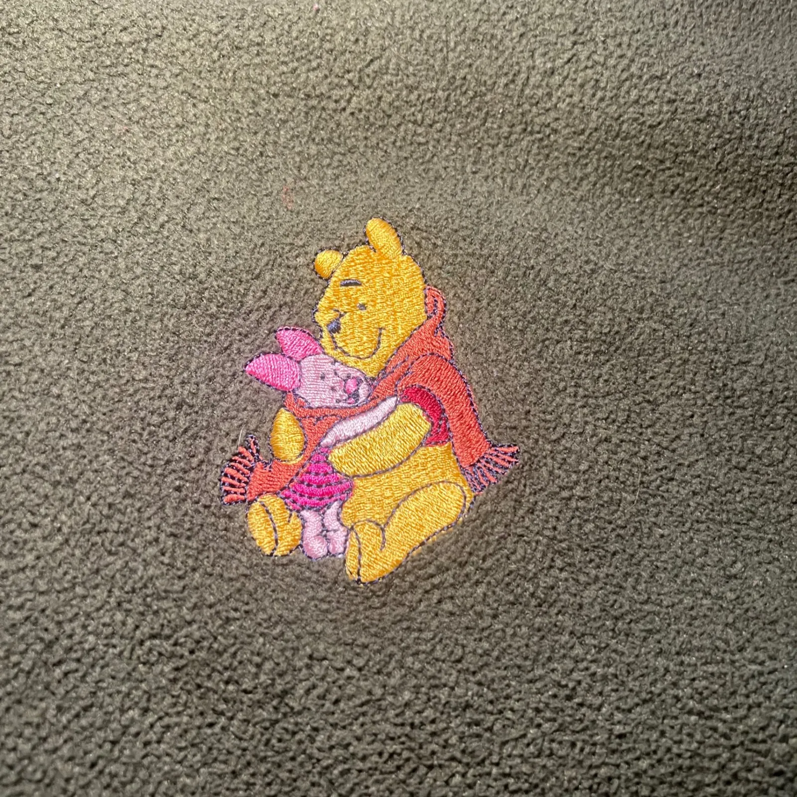 Winnie the‎ Pooh Disney Piglet Fleece 1/4 Zip Pullover Sweater Adult Large Green - Image 2