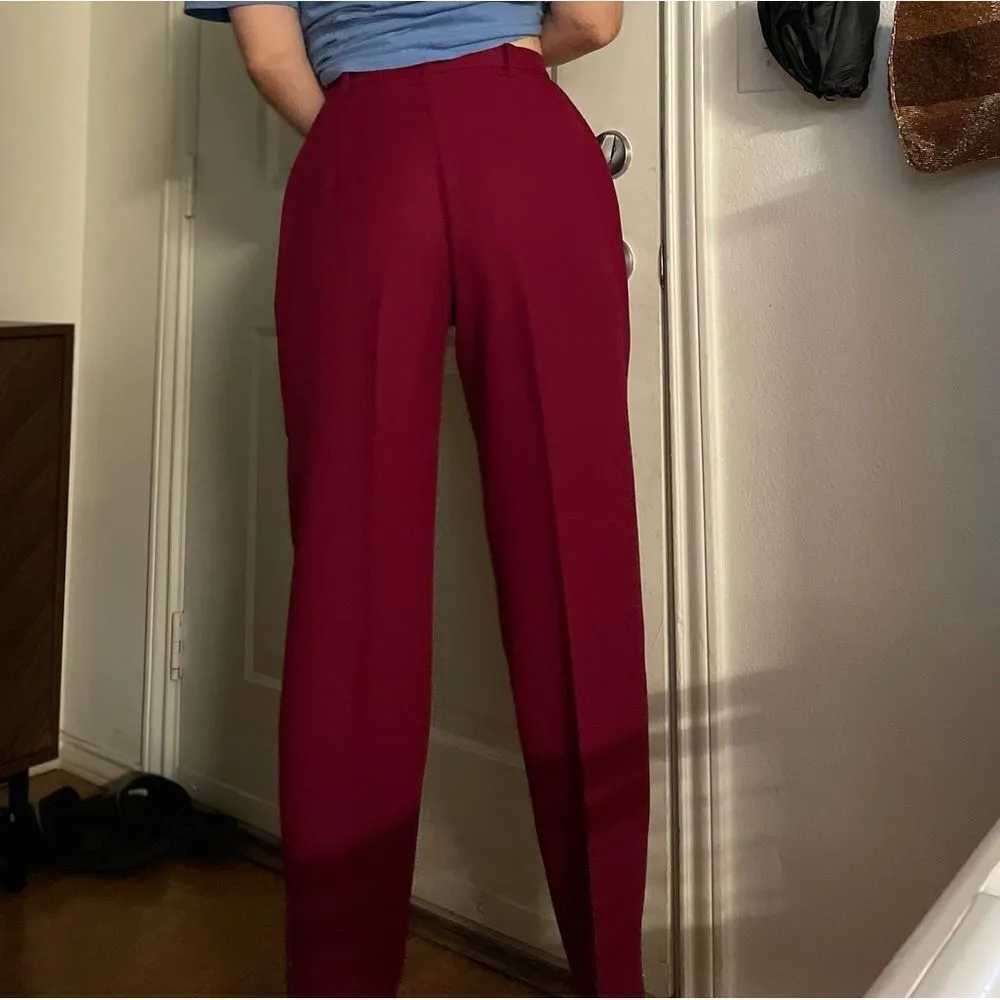 Vintage Levi's Bend Over High Waist Dress Pants‎ Slacks Size 4 Magenta Cigarette - Image 2