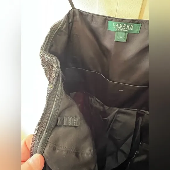 Ralph Lauren NWT New Women's Black Strapless‎ Sequin Evening Dress Size 14 - Image 5