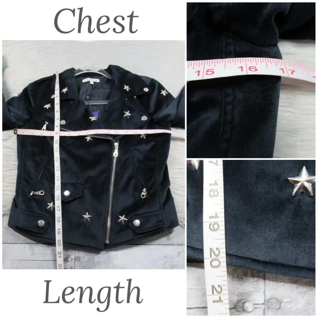 REBECCA MINKOFF Wes Star-Studded Velour Moto Jacket Women's Size XS - Image 10