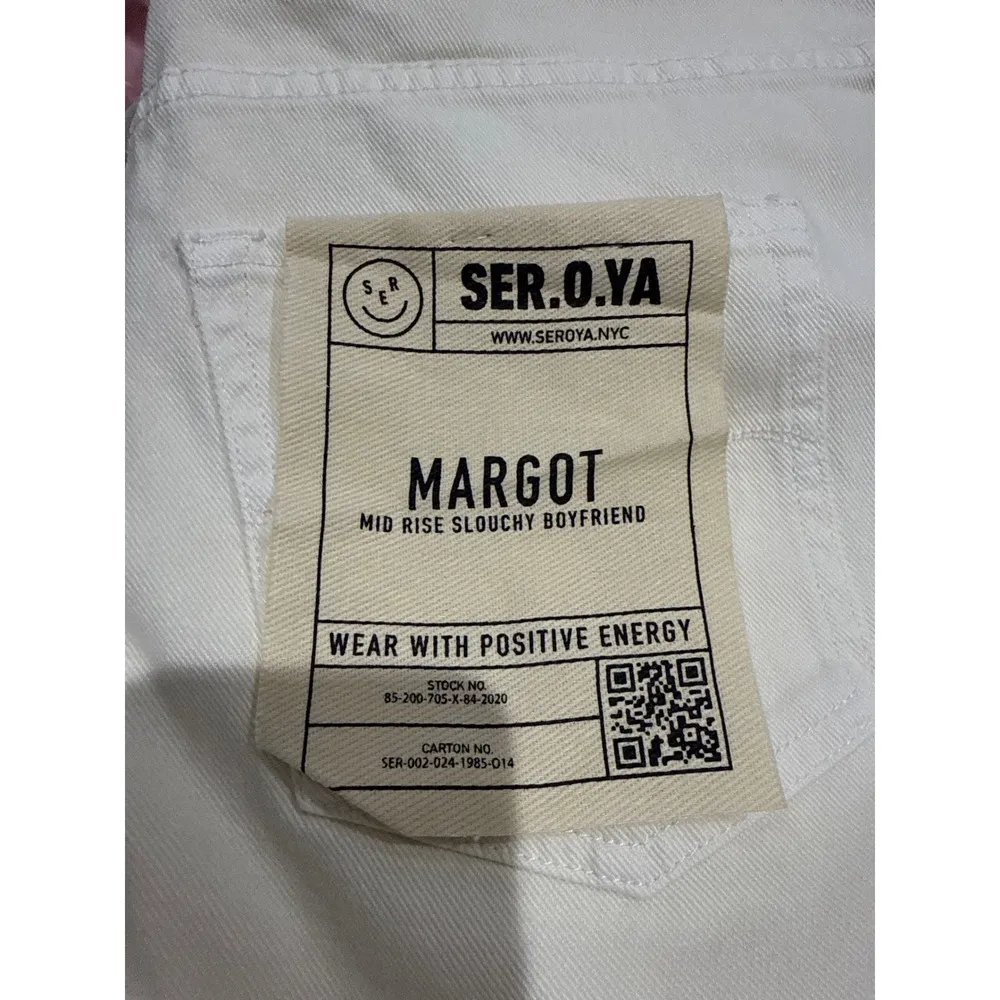 NWT SER.O.YA Margot Mid Rise Slouchy Boyfriend Cuffed Jeans Off White Sz 28 $348 - Image 6
