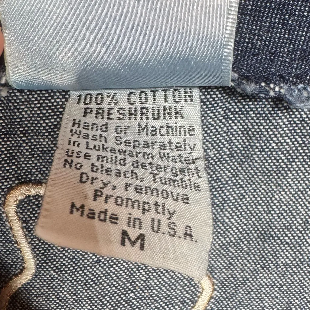 Vintage Denim made in the USA Fourth of July Embroidered Vest size medium‎ Blue - Image 5