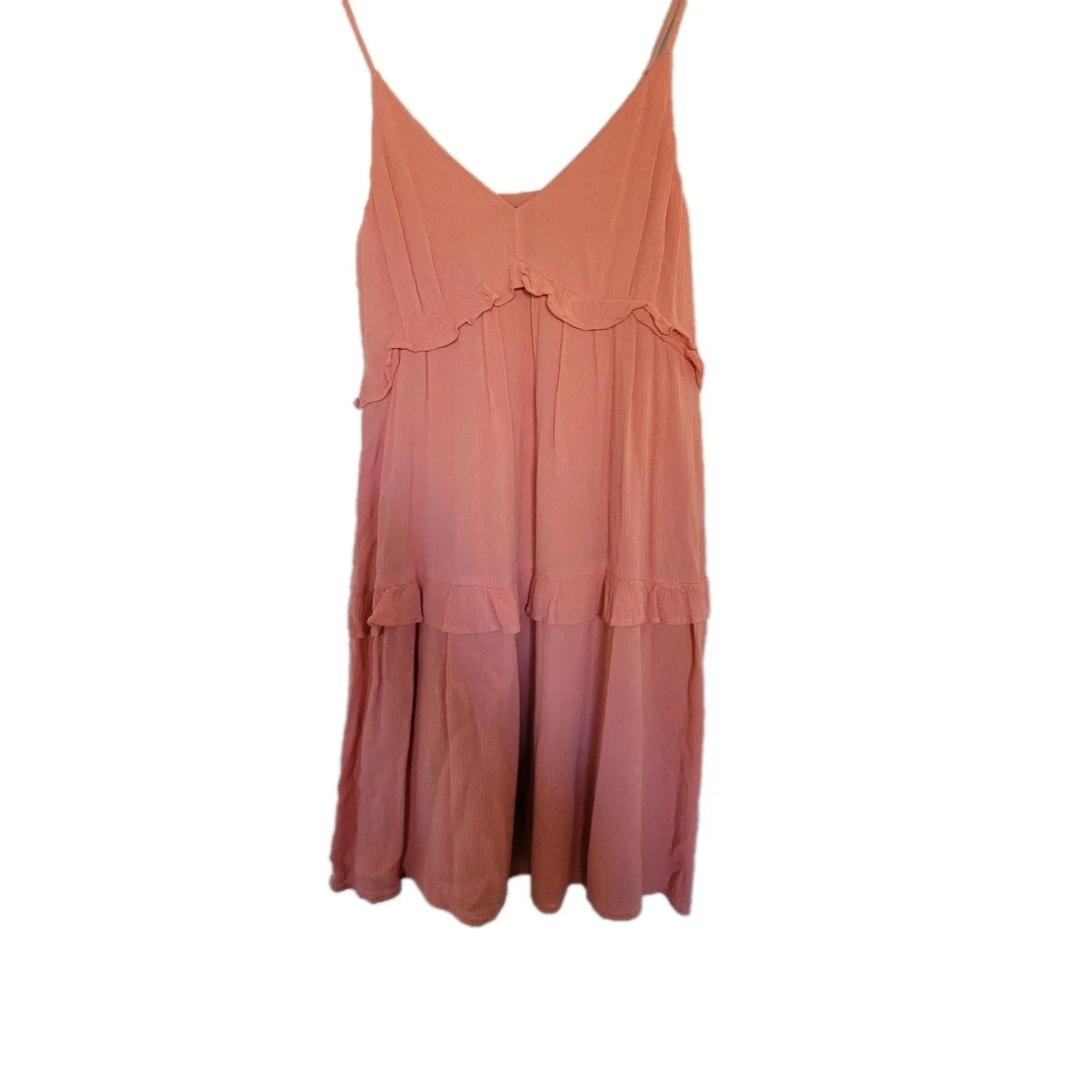 NEW Express Tiered Ruffle Sleeveless Sun Dress - Peach Paisley - Size XS - Image 2