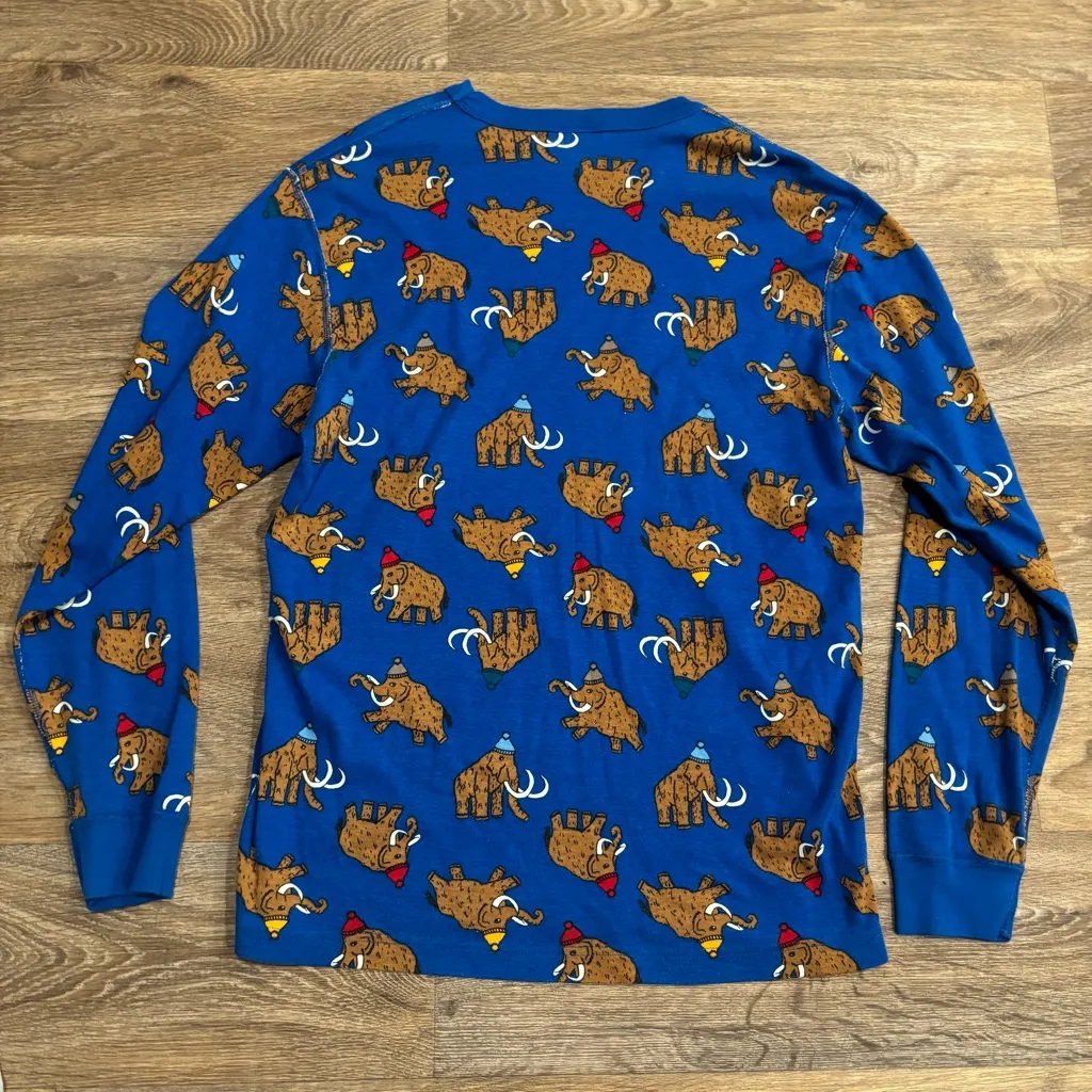 Hanna Andersson “Merry Mammoth” Organic Cotton Long John Pajama Top – Adult L Size L - Image 3