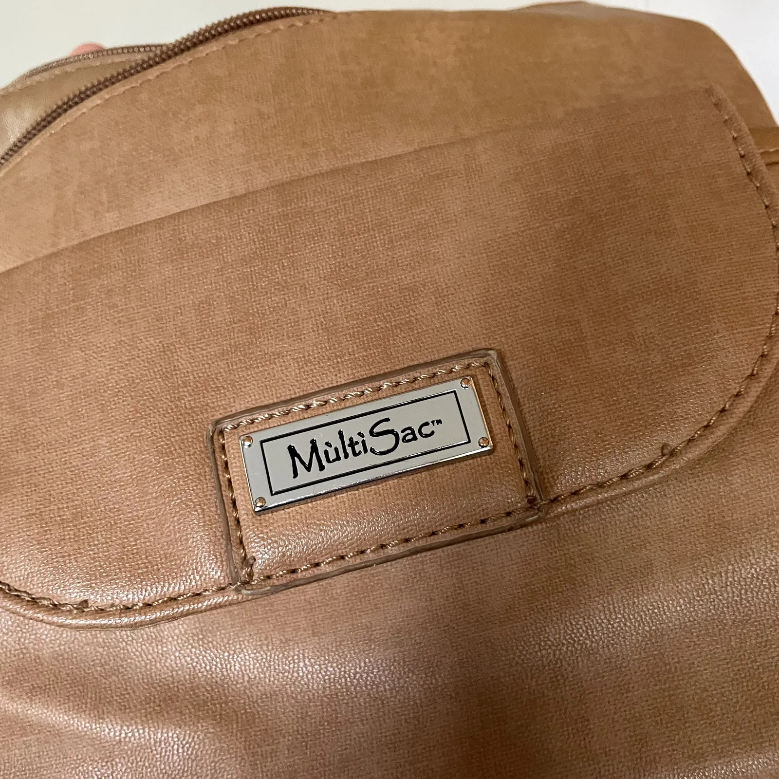 Multi Sac crossbody leather tripple compartment crossover adjustable straps Brown - Image 3