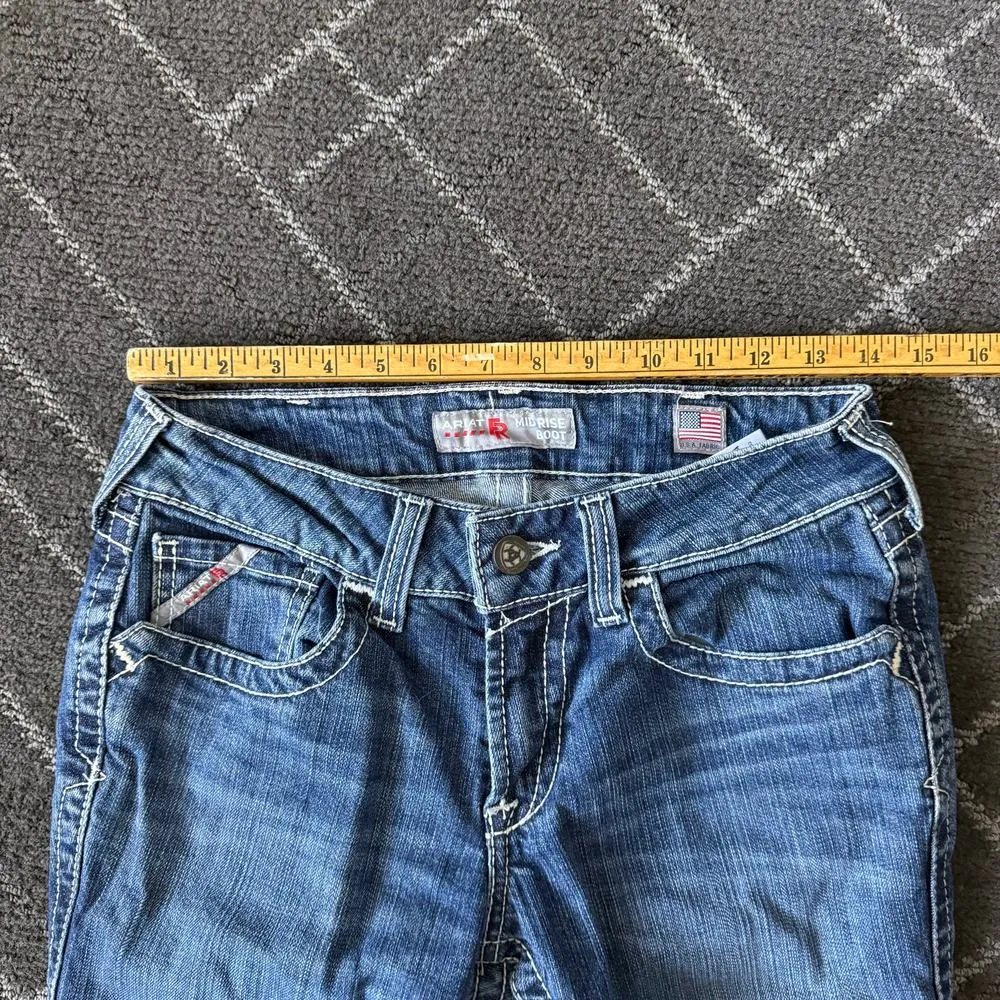 Ariat 26R FR DuraStretch Entwined Boot Cut Blue Jeans 10019544 Women's - Image 6