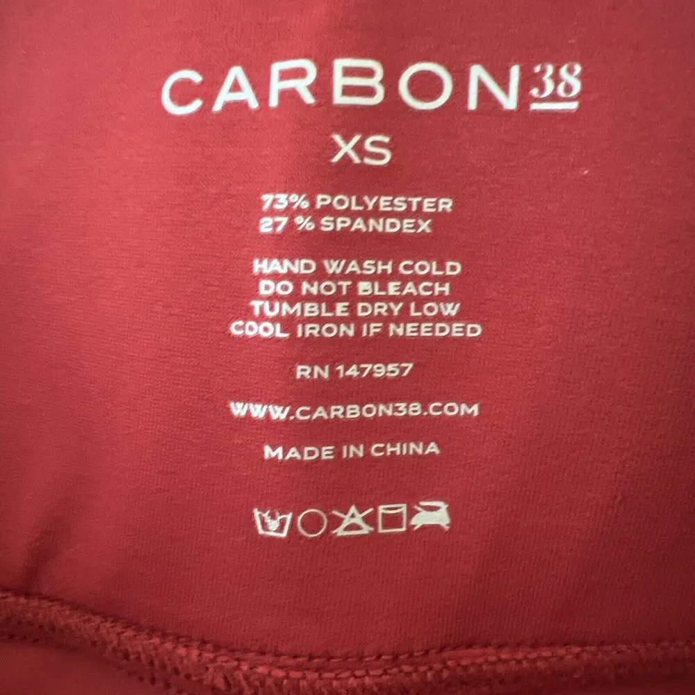 Carbon38 Pants Womens XS Red Crochet Dhalia High Rise Legging Workout Athleisure - Image 5