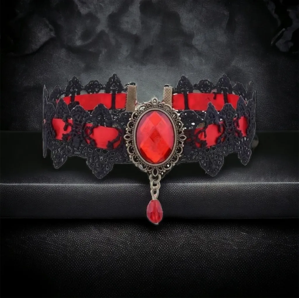 Black/Red Lace Necklace Collar‎ Choker Retro Style Cosplay Fashion Jewelry Black - Image 15