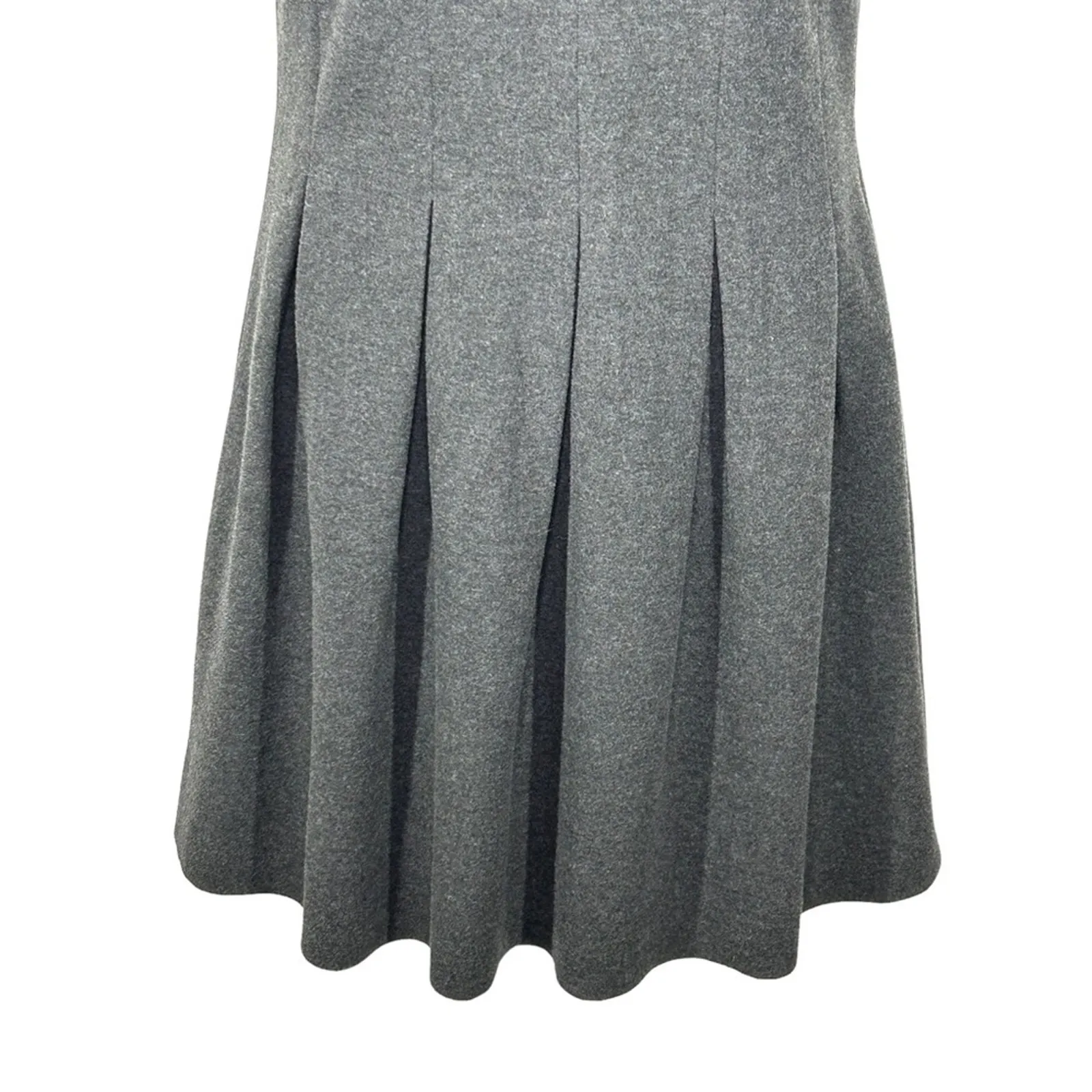 Shades of Grey Anthropologie Pleated Fit & Flare Dress Gray Black Trim 8 NWT - Image 7