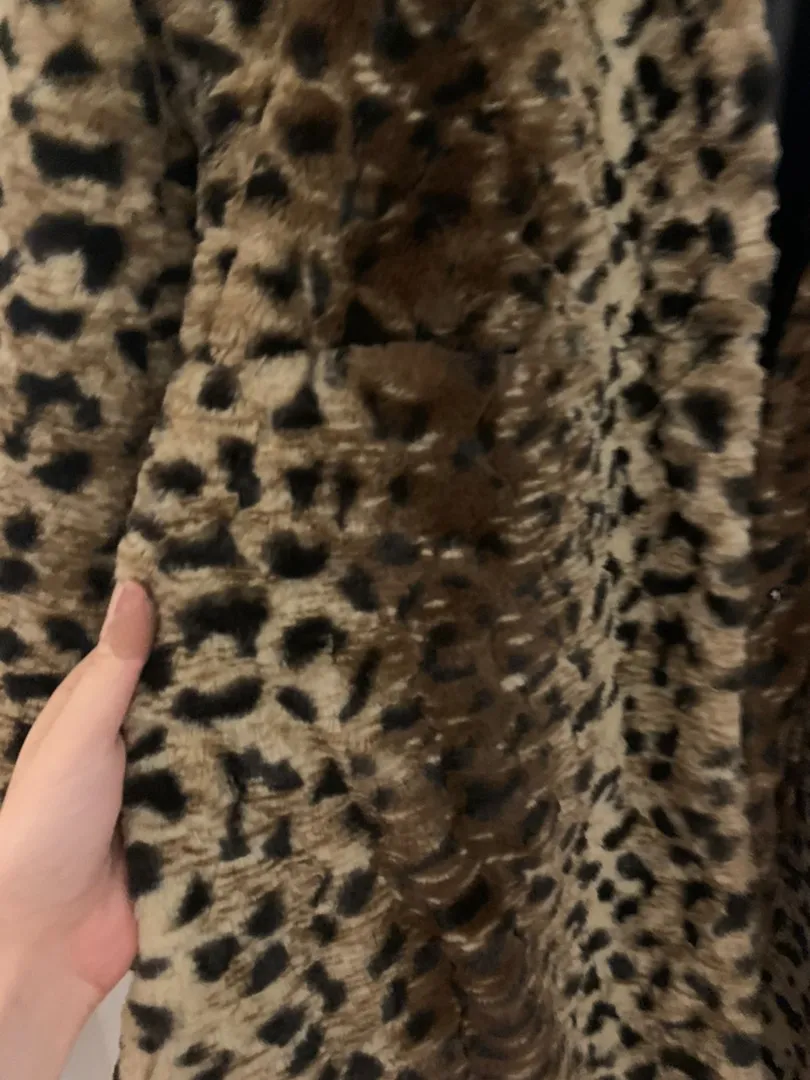 Cheetah Faux Fur Coat Multi Size M - Image 4