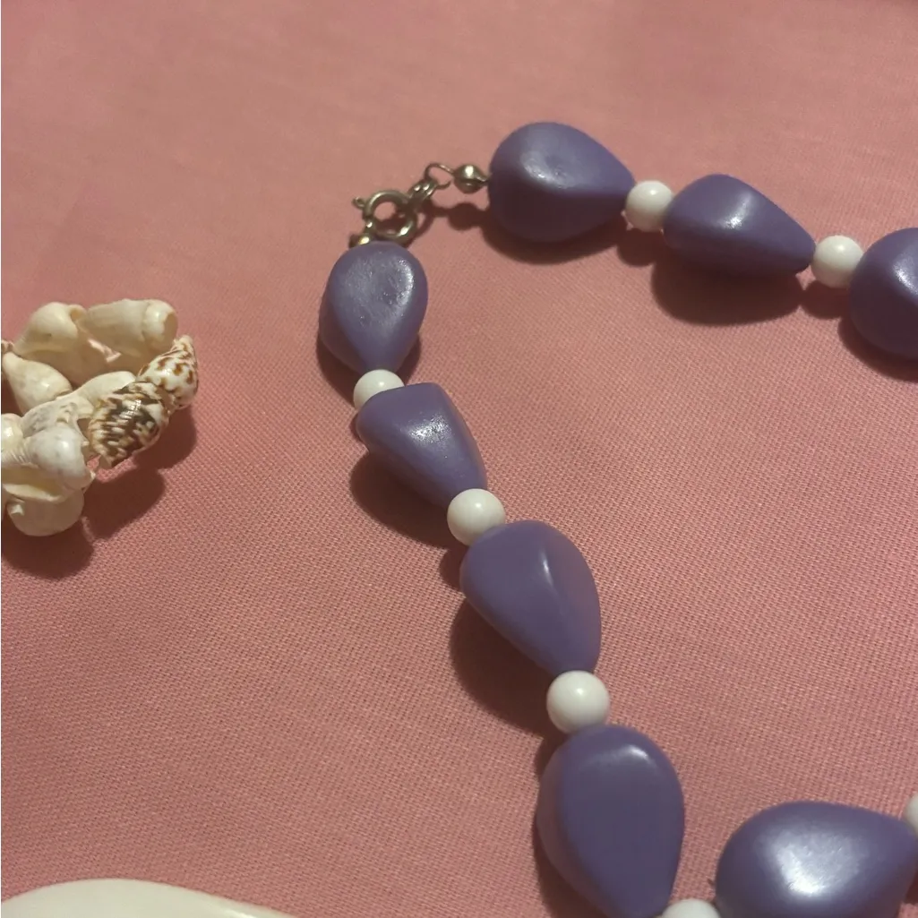 Eclectic Set of 4 Vintage Necklaces Bright Colors Mid - Image 2