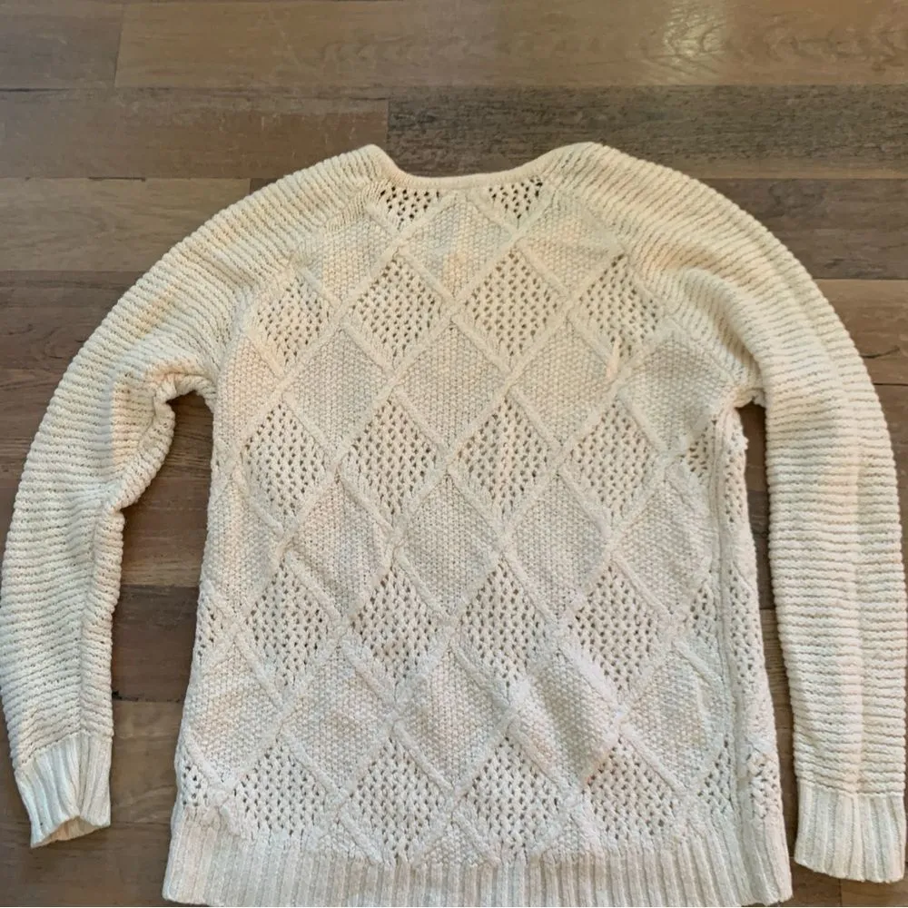 American Eagle Outfitters Crème Crew Neck Knitted Pullover Sweater Size Large - Image 11