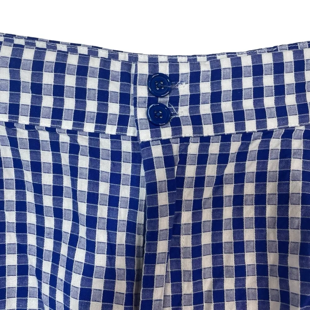 Unique Vintage Women’s High Rise Gingham Shorts in Blue/White Size XL - Image 3