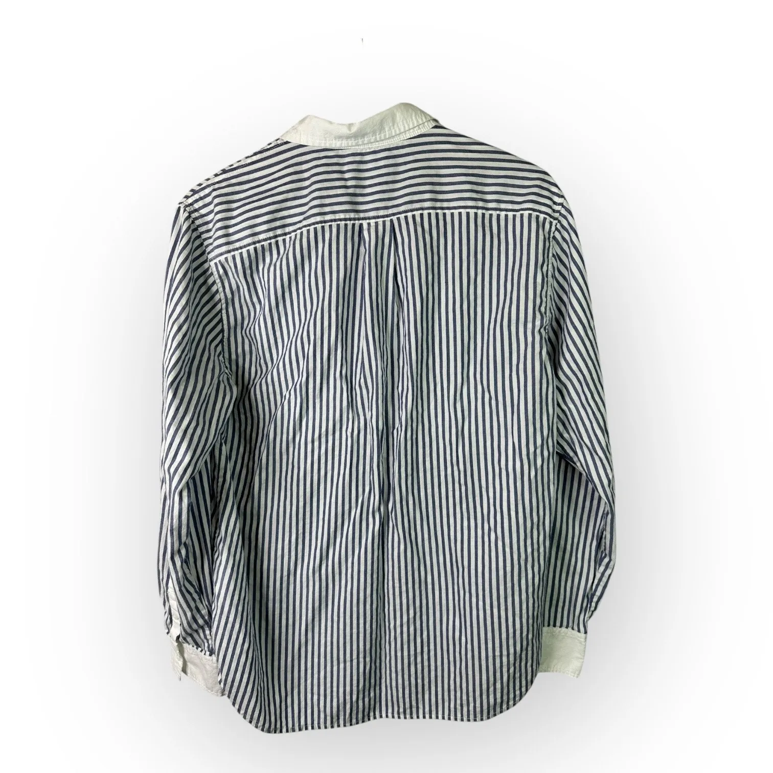Everlane Womens size 10 the Must Have Shirt Silky Cotton Striped Button Up - Image 3