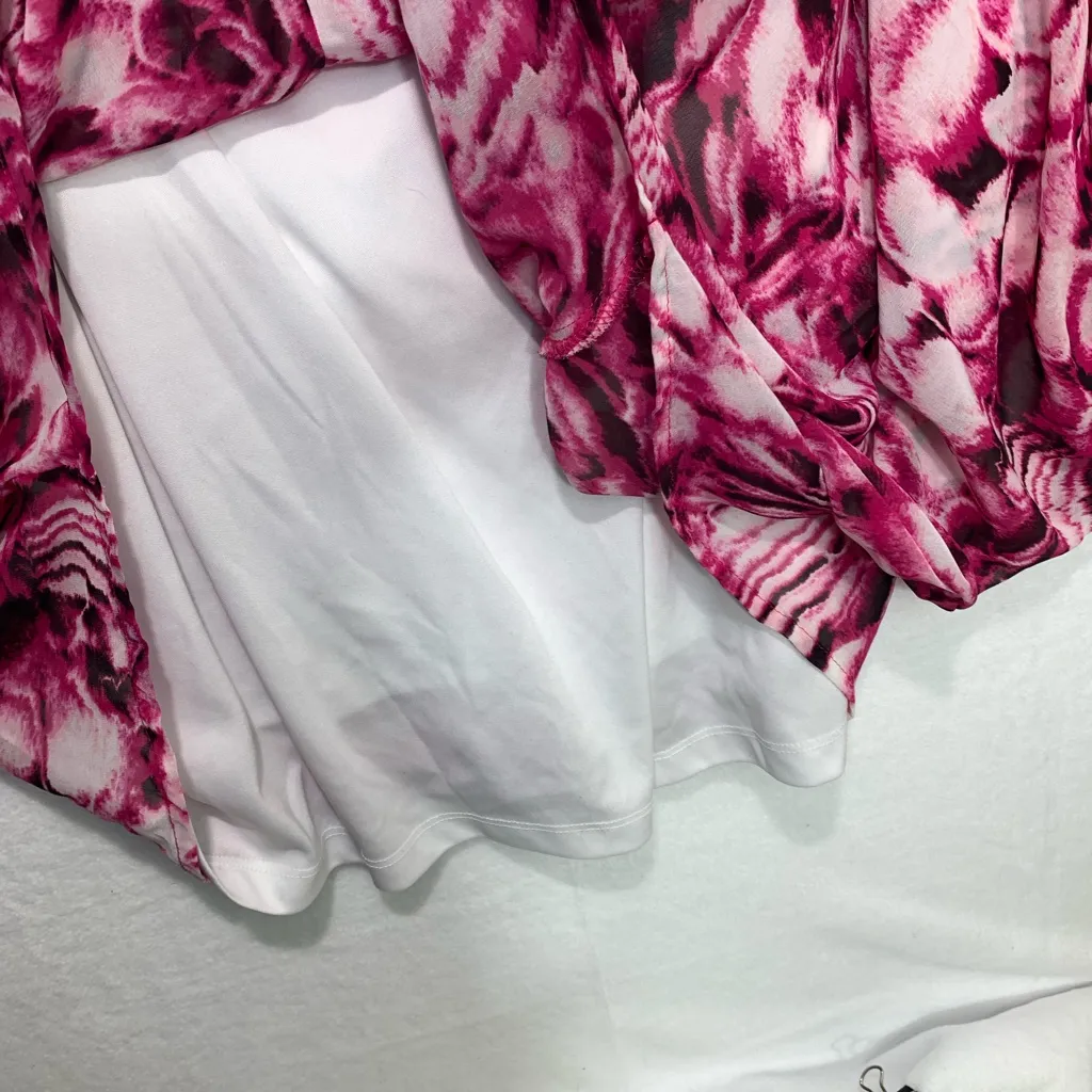 Dana Buchman Red and Pink Graphic Blouse Size 2X - Image 6