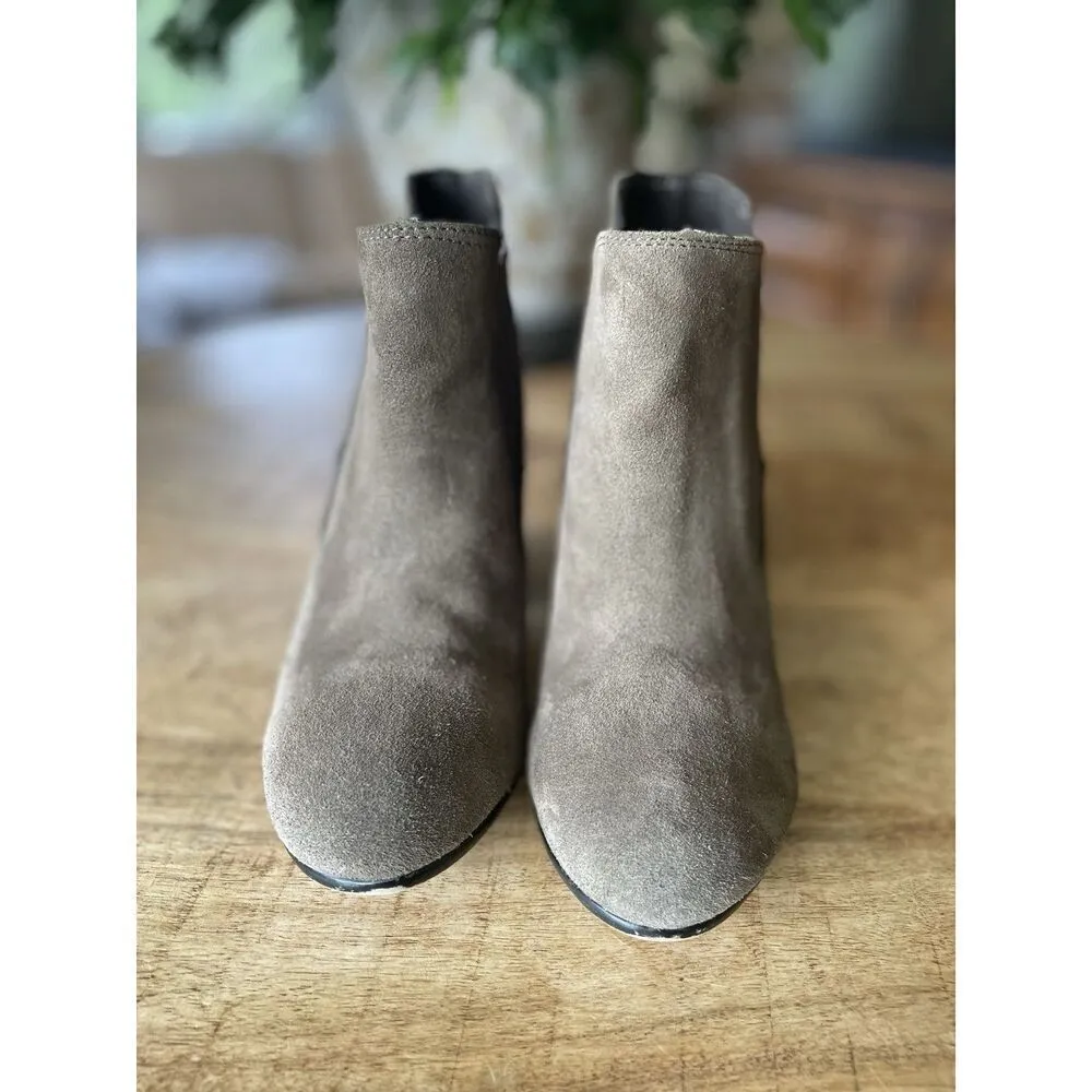 Bjorndal Andrews Tan Genuine Suede Women’s Ankle Boots Taupe Hells Size 6.5 - Image 2