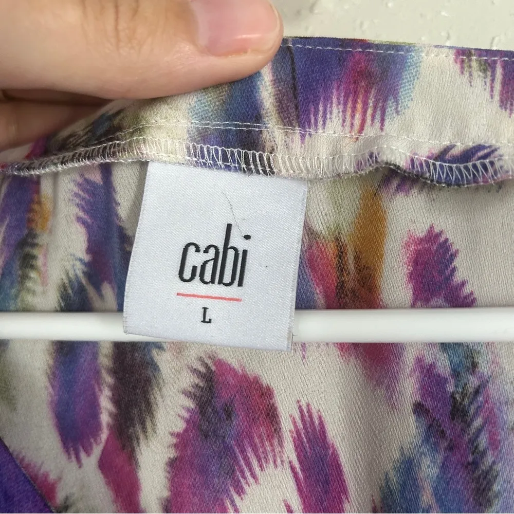 Cabi Colorful Rainbow Lightweight Short Sleeve Blouse Casual Summer Large - Image 2