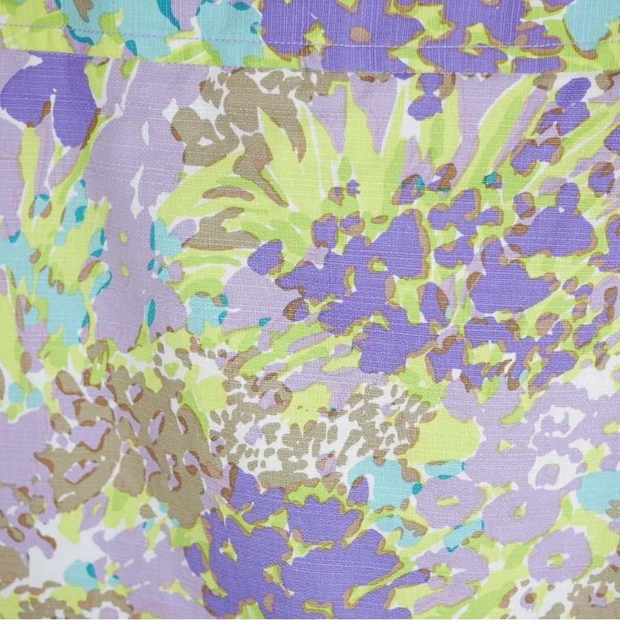 TALBOTS Women's 6 Purple & green watercolor floral stretch skirt knee length - Image 4