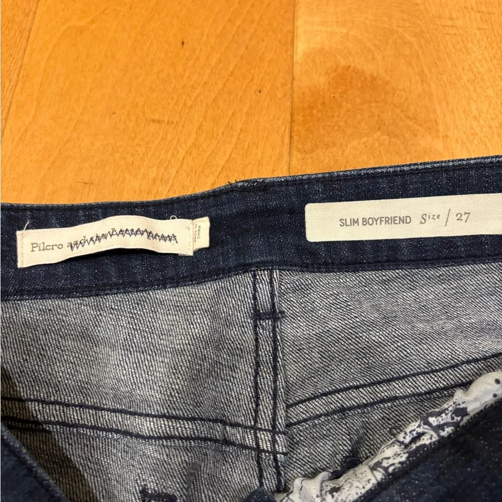 Anthropologie Pilcro slim boyfriend embellished jeans mid rise 27 - Image 6