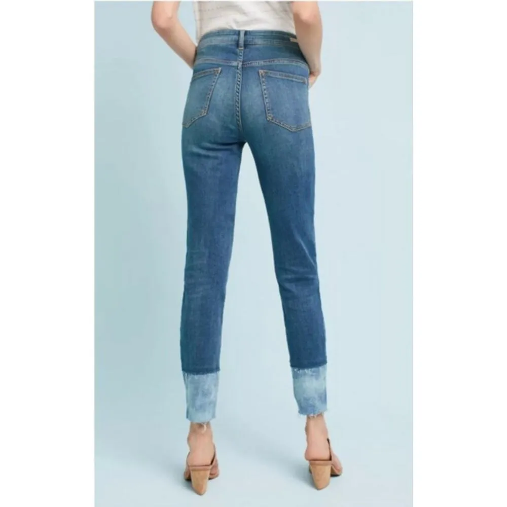 Pilcro by Anthopologie Two Tone Colorblock High Rise Skinny Ankle Jeans, sz 26 Blue - Image 2